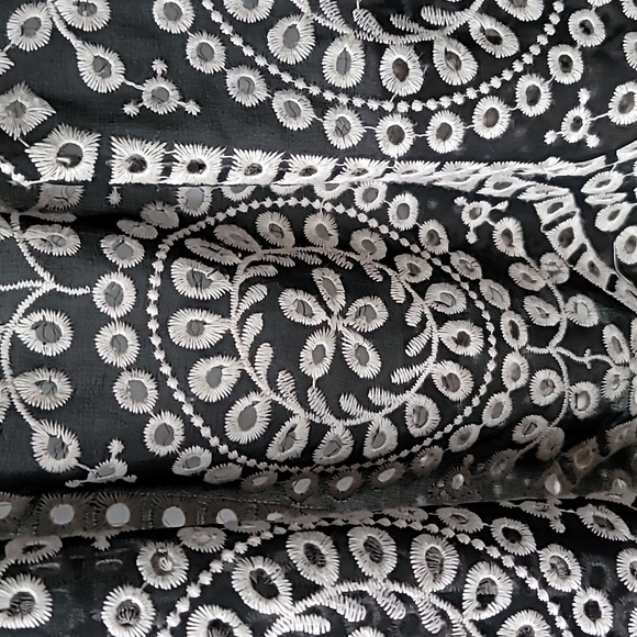 Anthropologie Akemi + Kin Brooke Eyelet Swing Dress Size 2 Color Black/Tan - Picture 12 of 14